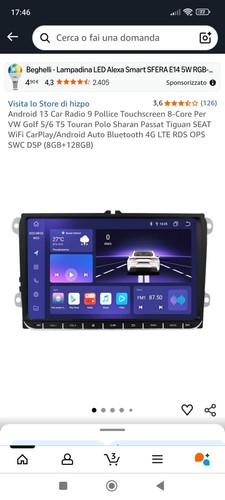 VOLKSWAGEN AUTORADIO 2 DIN 9 POLLICI ANDROID Plugin Senza Fare Modifiche 8/128gb - Foto 6 di 7