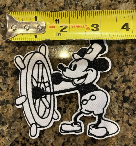 Disney Mickey Mouse Steamboat Willie Embroidered Iron On Patch New - Bild 4 von 6