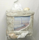 3D Resin Driftwood Seashell Lighthouse Seaside Cube Tissue Box Cover