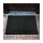 Anti-Fatigue Mat Black Recycled Rubber 60x90cm Open-Top Honeycomb HeavyDuty 14mm