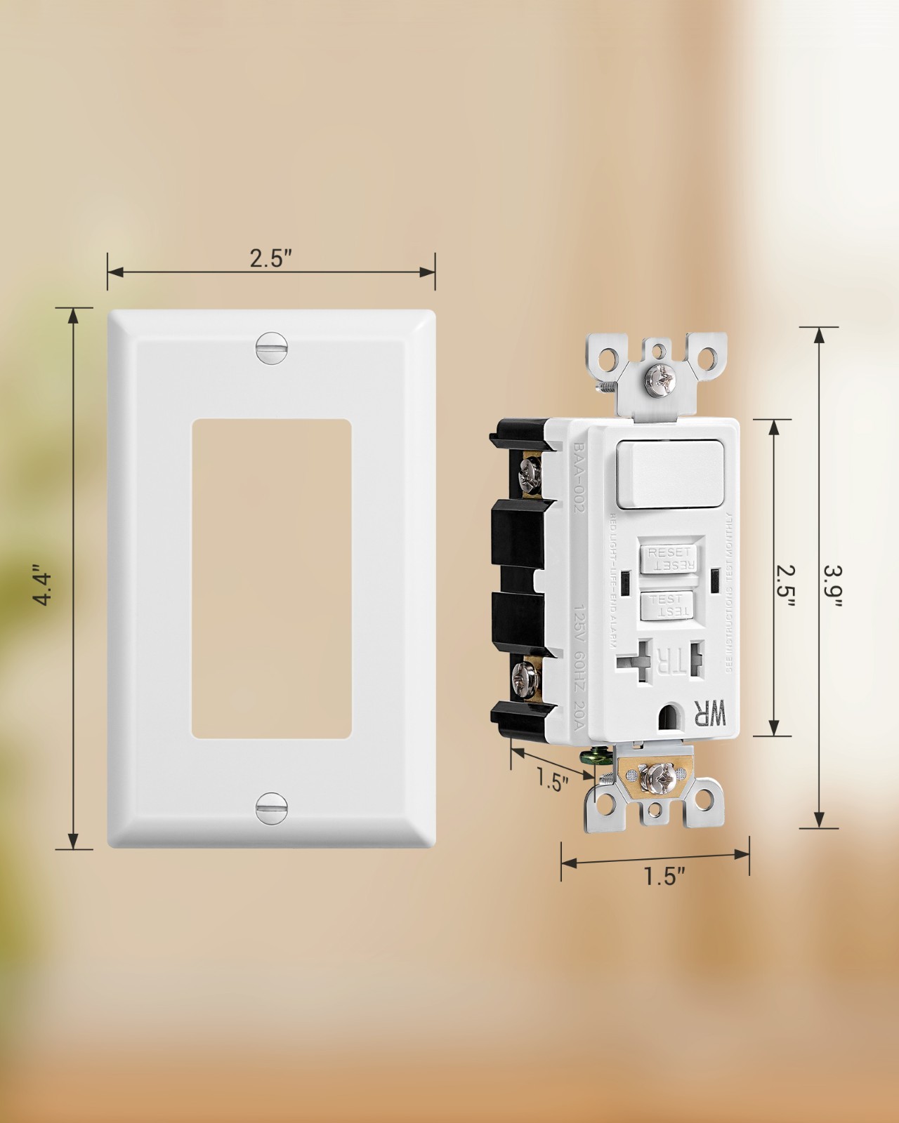 DEWENWILS 20A GFCI Switch Outlet Combo,Tamper-Resistant GFCI Electrical Outlet
