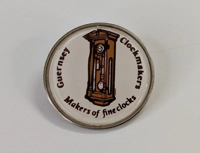 Guernsey Clock Makers Vintage Pin Badge Makers Of Fine Clocks - Image 1 of 4