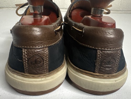 Zapatos Oxford de barco de cuero nobuck marrón negro Peter Millar para hombre talla 11M - Imagen 3 de 19