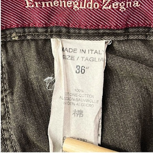 Ermenegildo Zegna Men's Pants Brown Cotton Straight Leg Size 36 Made in Italy - Picture 3 of 13