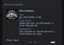 Biglietto Sfera Ebbasta In Prato 9 Luglio 2026 🇮🇹