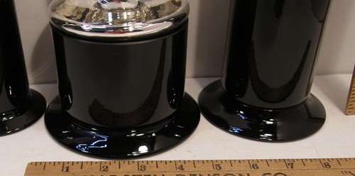 SET 3 VINTAGE MCM MOD RAYMOR KUNSTGLAS GEFÄSSE MERKUR & SCHWARZES AMETHYST GLAS - Bild 3 von 24