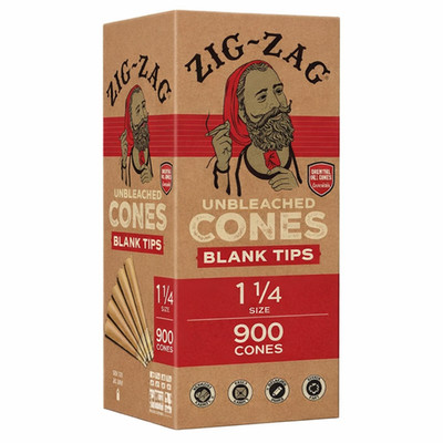 Zig Zag 1 1/4 Pre Rolled Cones   Blank Tip   Bulk 900 Pack | Authentic Slow Burn