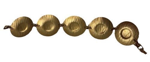 ¡NUEVO CON ETIQUETAS! "Brazalete concho vintage Napier tono dorado con cabujón azul turquesa nuevo en stock 7,5""" - Imagen 4 de 7