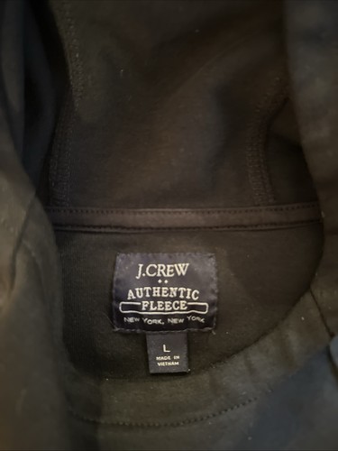 J. CREW Performance Mens L Knit Hoodie Sweater Black Authentic Fleece Large - Picture 2 of 14
