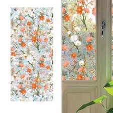 Static Cling Floral Window Film 1M2M for Vibrant Home and UV Protection