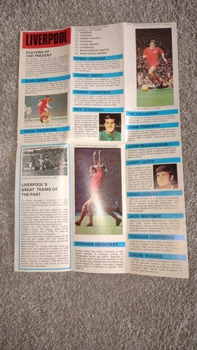 Nabisco Cup Soccer 71 "Liverpool No6 " Football Leaflet - Picture 2 of 3