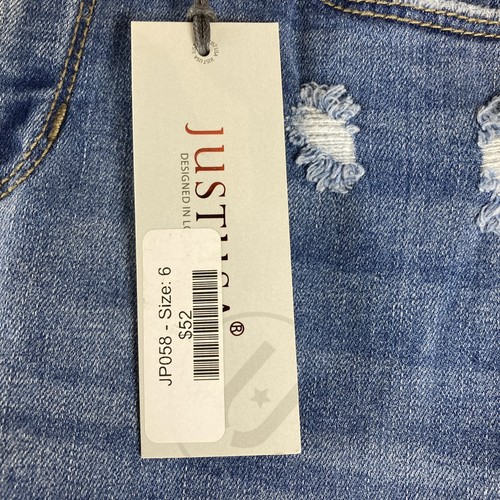 JustUSA Jeans Damen 6 Skinny Mid Rise Destroyed Medium Denim Distressed JP058 - Bild 15 von 18