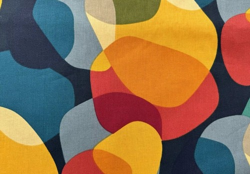 Retro Drum Cylinder Lamp Shade Multi Sixities Fabric Vintage Bold 60's 70's - Picture 4 of 9