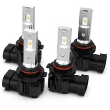 9005 9006 HB3 HB4 Light Combo, 6500K White, Fanless 600 9005/HB3 9006/HB4