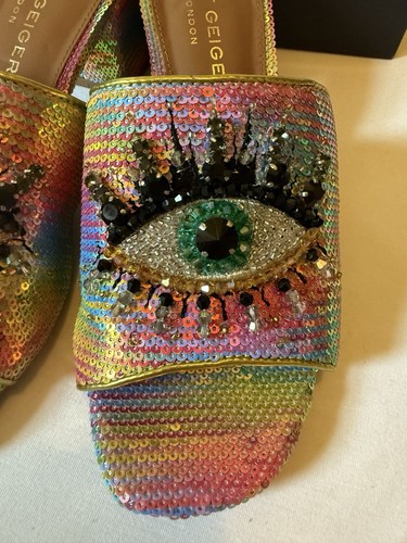 Tacón plataforma ojos arco iris Kurt Geiger talla 7,5 talla 38 (nuevo en caja) - Imagen 2 de 11