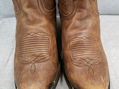 VTG Durango DB562 Men's Leather Western Metal Tip Cowboy Boots Brown Size 7.5D - Picture 4 of 15