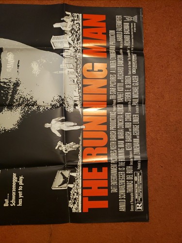 Póster original de la película Arnold Schwarzenegger "The Running Man" 27x41 doblado (324f - Imagen 10 de 22