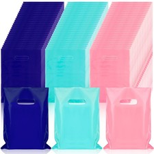 Janlaugh 300 Pcs Merchandise Bags with Die Cut Handle 1.5 Mil 9x12 Inch Plastic