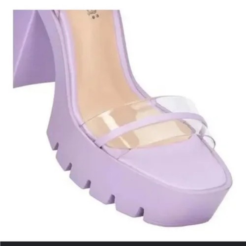 Andrea klobige Plateau-Sandalen – lavendel + transparente Riemen – Größe 9 – gebraucht, in einwandfreiem Zustand - Bild 3 von 11