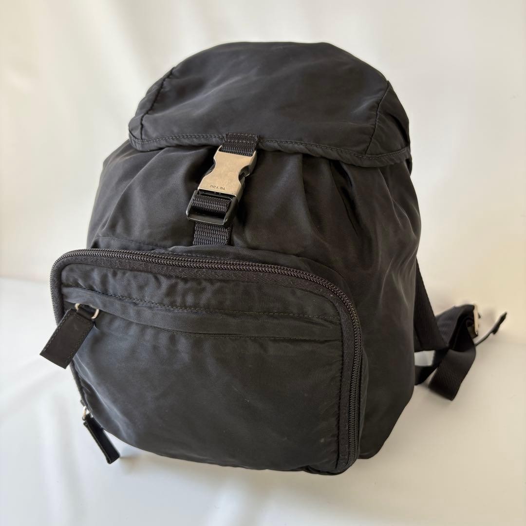 PRADA Tessuto Triangle Logo Black Backpack Daypack - image 3