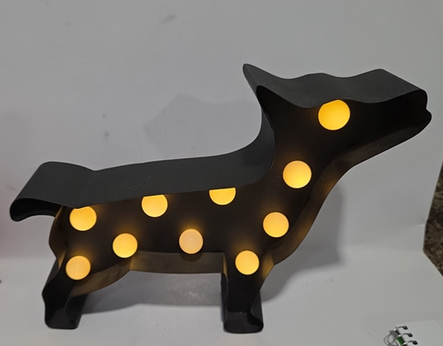 Schwarzes Festzelt 3D Licht Hund Schild 10x8x2 cm, batteriebetrieben funktioniert! - Bild 2 von 8