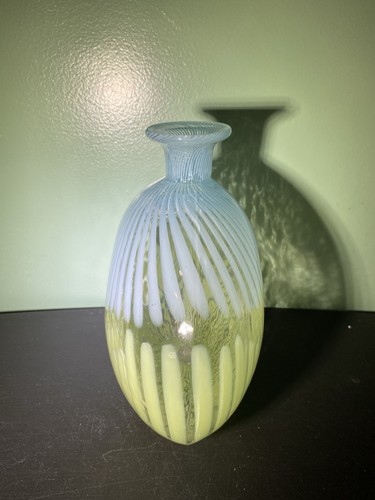 Kunstglasvase Murano Stil blau grün - Bild 4 von 5