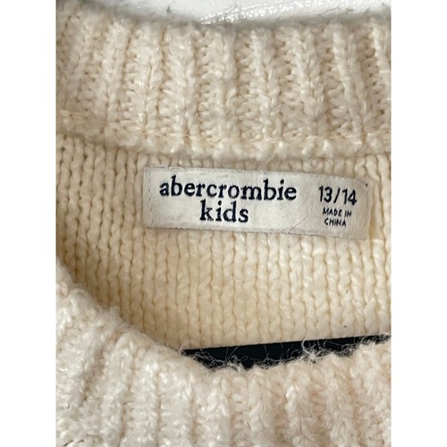 Abercrombie Kids Cream Cable Knit Crewneck Sweater Size 13/14 - Picture 6 of 8