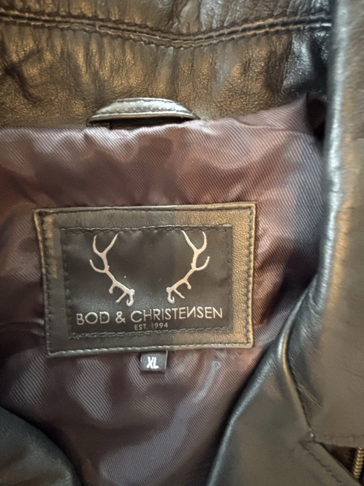 BOD & CHRISTENSEN JACKET 100% LEATHER MOTO/BIKER Black - size XL - Image 4 of 4