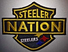 PITTSBURGH STEELER NATION Embroidered Iron/Sew On Patch 4"X3"