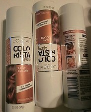 3 L'Oreal COLORISTA 1-day Temporary Hair Color Spray #ROSEGOLD02 2.0oz Rose Gold