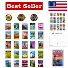 Delightful Vintage State Postcards Set of 50 - Perfect for Scrapbooking & Gifts