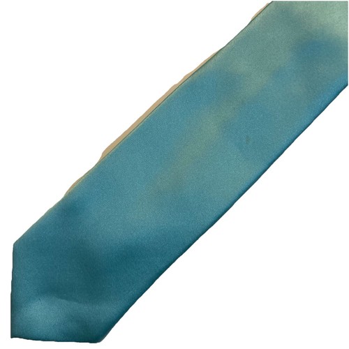 JF J. Ferrar Men's Neck Tie Solid Bright Light Blue Polyester Vintage 3x60” EUC - Picture 6 of 6