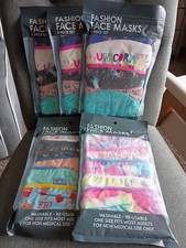 Lot Of 5 Fashion Critter Magic Face Masks 5 Pack Washable Reusable Adult