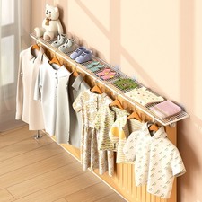 White Black Radiator Top Shelf Iron Rack for Clothes Hanging and Storage
