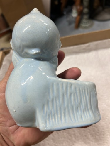 Kewpie Übertopf babyblau Keramik für Blumen oder Andenken - Bild 6 von 9