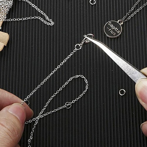 Jewelry Making Chain Set Alloy Chain Gold Silver Bronze Black Chain Open Rings - Picture 5 of 8