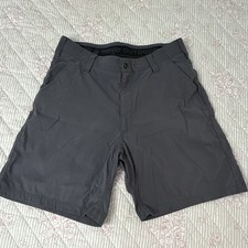Wrangler Outdoor Series 34 Gray Chino Nylon Spandex Shorts Flat Front Pockets