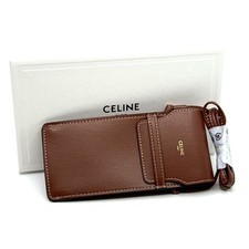 NEW  Celine Sunglass Case Brown Leather, Box, Authentic
