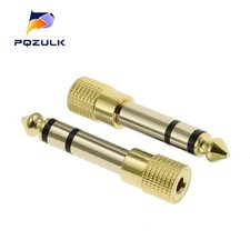2x TRS Stereo Audio Headphone Adapter 6.35mm 1/4" Male to 3.5mm 1/8" Female Jack