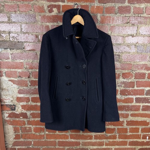 Vintage Marine Kleidung Depot Peacoat Herren 38 Wolle USN Zweireiher WWII 40s - Bild 1 von 7