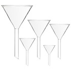  5 Pcs Glass Funnel Pouring Laboratory Glassware for Filling Bottles