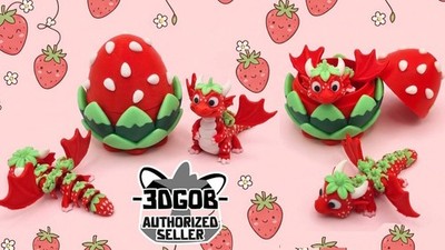 Strawberry Adopt a pet Drachenei Fidget Sammlerstück - Taschentier Schreibtisch Haustier