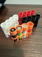 (4 PACK) AA BATTERY PLASTIC STORAGE CASE HOLDER, TRAVEL, PILOTS, HOME STORAGE