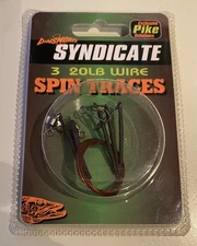 Dinsmores Syndicate 20lb Wire Trace-Spinning Lure Fishing-3 per pack-7 packs