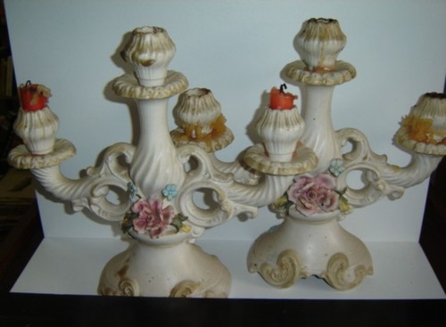 Paire de bougeoirs en faience d'Italie | Bon état - Imagen 5 de 5