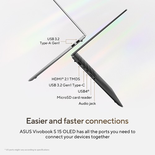 ASUS VivoBook S 15 OLED 15.6" Laptop - AMD Ryzen AI 9 365 32GB RAM 1TB SSD - Picture 9 of 15