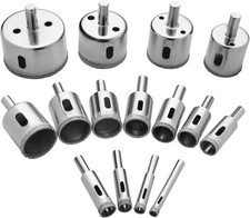 15 Frese a Tazza Diamantate Professionale 8-50Mm per Vetro/Piastrelle/Ceramica..