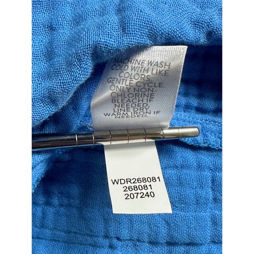 J Jill Kleid Damen Large blau hauchdünn Popover kurze Ärmel V-Ausschnitt 100% Baumwolle - Bild 8 von 8
