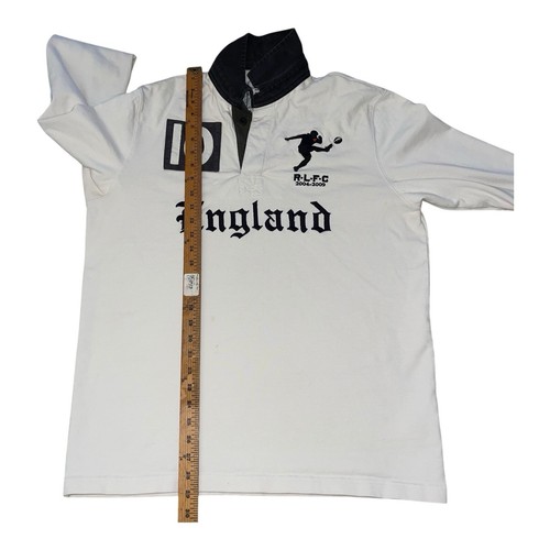 De Colección Ralph Lauren Inglaterra Rugby Manga Larga #10 Para Hombres Grandes Logotipos Bordados DEFECTOS - Imagen 12 de 19