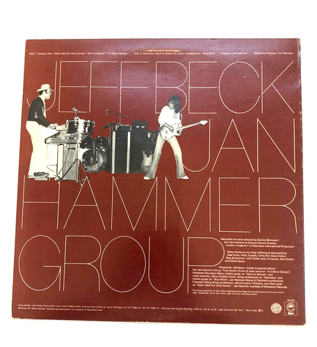 Jeff Beck with the Jan Hammer Group LIVE Epic Records 1977 PE 34433 Orange Label - Picture 2 of 6